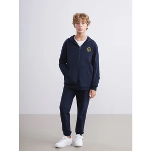 LCW Kids Lacivert Kapüşonlu Fenerbahçe Baskılı Erkek Çocuk Sweatshirt ve Eşofman Altı 2li