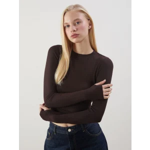 XSIDE Kahverengi Bisiklet Yaka Kadın Body