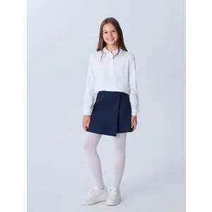 LCW Kids Lacivert Basic Gabardin Kız Çocuk Şort Etek