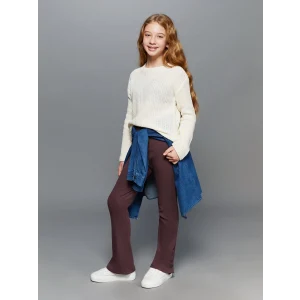 LCW Kids Mürdüm Beli Lastikli İspanyol Paça Kız Çocuk Tayt