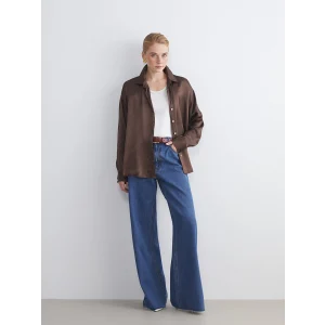 LCW Modest Indigo Wideleg Kadın Jean Pantolon