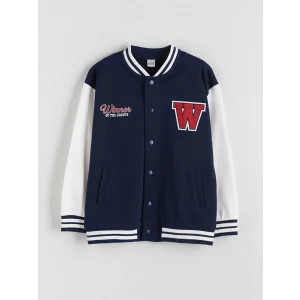 LCW Kids Lacivert Baskılı Erkek Çocuk Kolej Ceket