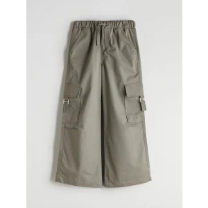 LCW Kids Haki Beli Lastikli Kız Çocuk Kargo Pantolon