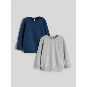 LCW Kids Petrol Bisiklet Yaka Erkek Çocuk Sweatshirt 2li