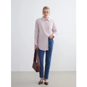 LCW Modest İndigo Mom Fit Kadın Jean Pantolon