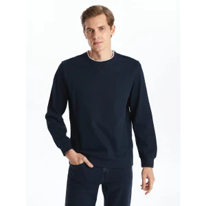 LCWAIKIKI Classic Lacivert Bisiklet Yaka Uzun Kollu Erkek Sweatshirt