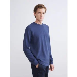 LCWAIKIKI Classic Lacivert Bisiklet Yaka Uzun Kollu Erkek Sweatshirt