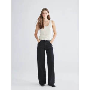 XSIDE Siyah Wideleg Kadın Jean Pantolon