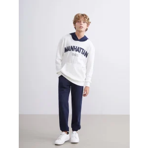 LCW Kids Ekru Kapüşonlu Erkek Çocuk Eşofman Takım