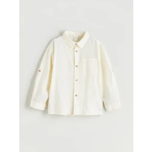 LCW Kids Bej Uzun Kollu Erkek Çocuk Gömlek