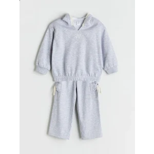 LCW Kids Gri Kapüşonlu Kız Çocuk Sweatshirt ve Eşofman Altı 2li