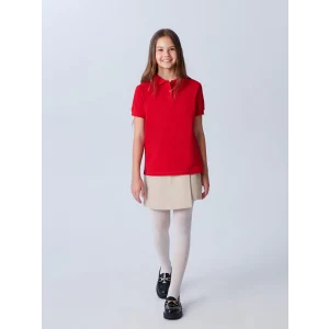 LCW Kids Bej Basic Gabardin Kız Çocuk Şort Etek