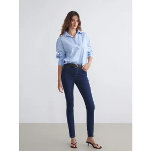 LCW Jeans Indigo Beli Kemerli Mercury Skinny Fit Kadın Jean Pantolon
