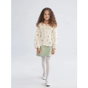 LCW Kids Ekru Kız Çocuk Bluz, Etek ve Külotlu Çorap Takım