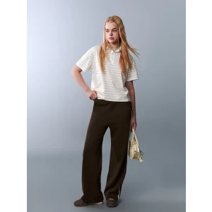 LCW Teen Kahverengi Beli Lastikli Genç Kız Eşofman Altı