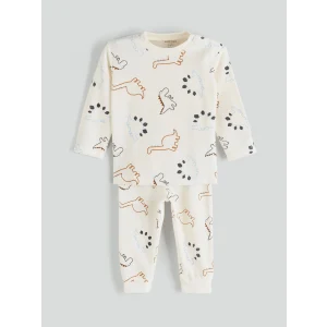 LCW baby Bej Bisiklet Yaka Erkek Bebek Pijama Takımı