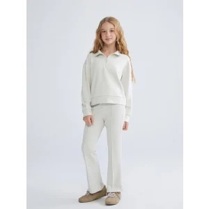 LCW Kids Bej Dik Yaka Kız Çocuk Eşofman Takımı