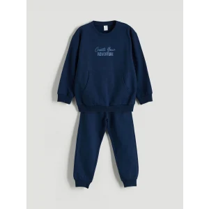 LCW Kids Lacivert Baskılı Erkek Çocuk Sweatshirt ve Eşofman Alt 2li