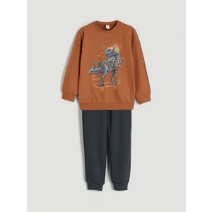 LCW Kids Turuncu Bisiklet Yaka Erkek Çocuk Sweatshirt ve Eşofman Alt