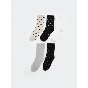 LCW DREAM Gri Desenli Kadın Soket Çorap 5li