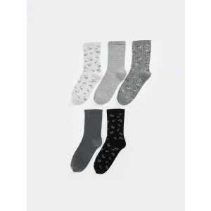 LCW DREAM Gri Desenli Kadın Soket Çorap 5li