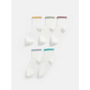 LCW DREAM Ekru Çizgili Kadın Soket Çorap 5li