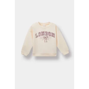 Defacto E8919A5BG744 Bej Kız Bebek Bisiklet Yaka Baskılı Sweatshirt