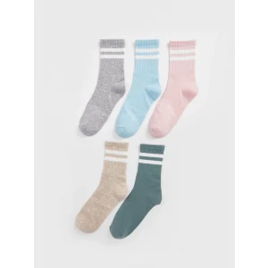 LCW DREAM Gri Çizgili Kadın Soket Çorap 5li