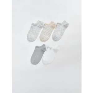 LCW DREAM Ekru Desenli Kadın Patik Çorap 5 li