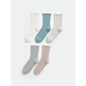 LCW DREAM Ekru Kadın Düz Soket Çorap 5li