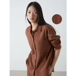 LCW Vision Kahverengi Dokulu Kadın Gömlek