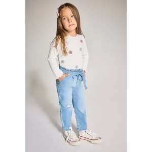 Defacto D1532A5BE394 Mavi Kız Bebek Paperbag Düz Paça Jean Pantolon