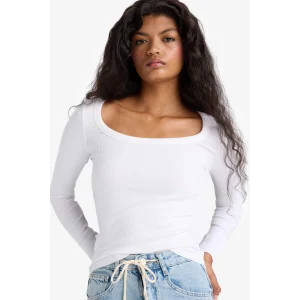 Defacto E5768AXWT83 Beyaz Slim Fit Dar Kesim Yuvarlak Yaka Basic Düz Fitilli Kaşkorse Uzun Kollu Tişört