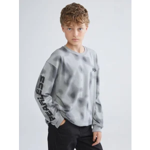 LCW Kids Gri Bisiklet Yaka Erkek Çocuk Tişört