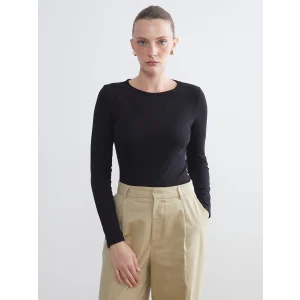 LCWAIKIKI Classic Siyah Bisiklet Yaka Kadın Body