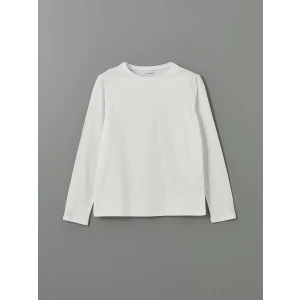 LCW Kids Beyaz Bisiklet Yaka Kız Çocuk Tişört