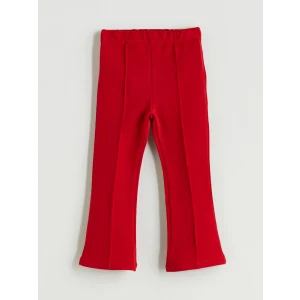 LCW Kids Kirmizi Beli Lastikli İspanyol Paça Kız Çocuk Tayt