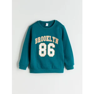 LCW Kids Yeşil Yazı Baskılı Erkek Çocuk Sweatshirt