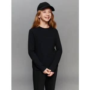 LCW Kids Siyah Bisiklet Yaka Kız Çocuk Tişört