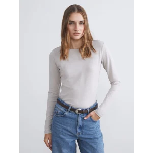 LCWAIKIKI Classic Gri Bisiklet Yaka Kadın Body