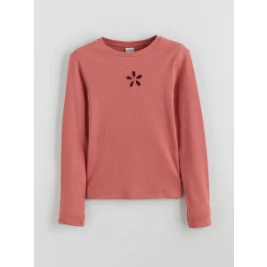 LCW Kids Pembe Bisiklet Yaka Baskılı Kız Çocuk Tişört