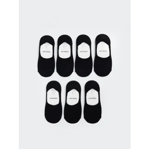 LCW ACCESSORIES Siyah Düz Erkek Babet Çorap 7li