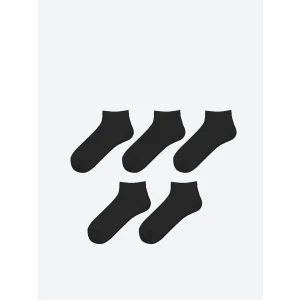 LCW ACCESSORIES Siyah Bambu Erkek Patik Çorap 5li