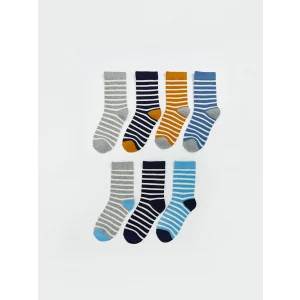 LCW Kids Karişik Çizgili Erkek Çocuk Soket Çorap 7li