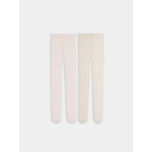 LCW Kids Pembe Kendinden Desenli Kız Çocuk Külotlu Çorap 2li