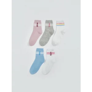 LCW Kids Pembe Desenli Kız Çocuk Soket Çorap 5li