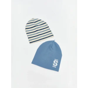 LCW baby Mavi Baskılı Erkek Bebek Bere 2li