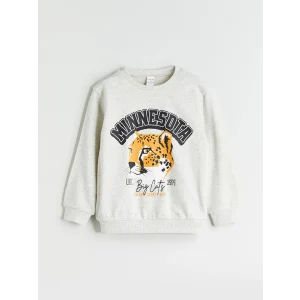 LCW Kids Beyaz Bisiklet Yaka Erkek Çocuk Sweatshirt