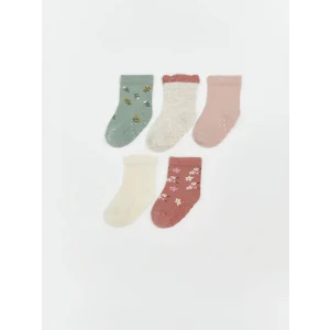 LCW Kids Yeşil Desenli Kız Çocuk Soket Çorap 5li