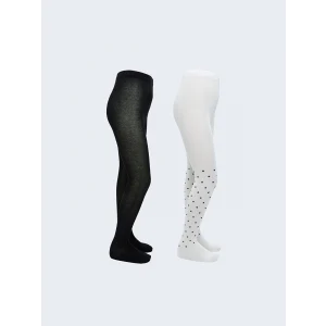 LCW Kids Siyah Kız Çocuk Külotlu Çorap 2li